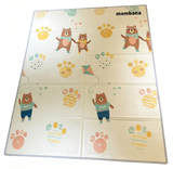 Mombana 50x50 Mats for Infant Playpens, Ultra Soft Coral Fleece Thick Cotton Cushion Baby Play Mat for Floor, Non-Slip Playpen Cute Bear & Alphabet Pattern Mat, Safe Crawling Mat for Baby Toddlers