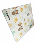 Mombana 50x50 Mats for Infant Playpens, Ultra Soft Coral Fleece Thick Cotton Cushion Baby Play Mat for Floor, Non-Slip Playpen Cute Bear & Alphabet Pattern Mat, Safe Crawling Mat for Baby Toddlers