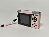 Deesoo Vlogging Video Camera with 180° Flip Screen, 16X Digital Zoom, Portable Compact Digital Camera with Flash for Selfie Travel YouTube Beginners, Pink