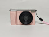 Deesoo Vlogging Video Camera with 180° Flip Screen, 16X Digital Zoom, Portable Compact Digital Camera with Flash for Selfie Travel YouTube Beginners, Pink
