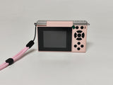 Deesoo Vlogging Video Camera with 180° Flip Screen, 16X Digital Zoom, Portable Compact Digital Camera with Flash for Selfie Travel YouTube Beginners, Pink