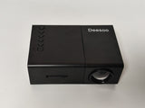 Deesoo Mini Portable Projector, 1080P Supported Outdoor Movie Projector, 24-60" Screen, Powered by Power Bank, HDMI USB AV Interface, Small Home Theater Projector for Bedroom Camping