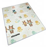Momvoye 50x50 Inch Baby Play Mats for Floor, Coral Fleece Thick Cotton Mats for Infant Playpens, Padded Playpen Soft Non-Slip Crawling Mat for Baby and Toddlers Infants Cute Bear & Alphabet Design