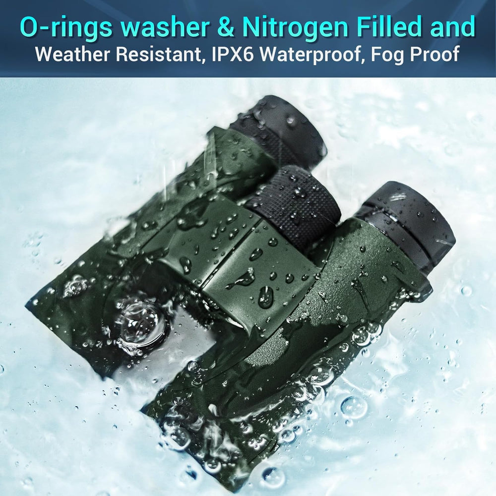 Aurosports Waterproof Fogproof Professional Binoculars for Adults, 10 x 42 Compact Low Night Vision Binoculars with Bak4, Perfect for Whale watching, Bird Watching, Hunting, Cruise Travel, Boating