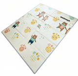 Momvoye 50x50 Inch Baby Play Mats for Floor, Coral Fleece Thick Cotton Mats for Infant Playpens, Padded Playpen Soft Non-Slip Crawling Mat for Baby and Toddlers Infants Cute Bear & Alphabet Design