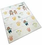 Momvoye 50x50 Inch Baby Play Mats for Floor, Coral Fleece Thick Cotton Mats for Infant Playpens, Padded Playpen Soft Non-Slip Crawling Mat for Baby and Toddlers Infants Cute Bear & Alphabet Design