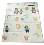Momvoye 50x50 Inch Baby Play Mats for Floor, Coral Fleece Thick Cotton Mats for Infant Playpens, Padded Playpen Soft Non-Slip Crawling Mat for Baby and Toddlers Infants Cute Bear & Alphabet Design