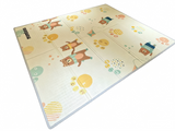 Mombana 50x50 Mats for Infant Playpens, Ultra Soft Coral Fleece Thick Cotton Cushion Baby Play Mat for Floor, Non-Slip Playpen Cute Bear & Alphabet Pattern Mat, Safe Crawling Mat for Baby Toddlers