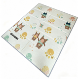 Momvoye 50x50 Inch Baby Play Mats for Floor, Coral Fleece Thick Cotton Mats for Infant Playpens, Padded Playpen Soft Non-Slip Crawling Mat for Baby and Toddlers Infants Cute Bear & Alphabet Design
