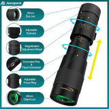 Aurosports 10-30x40 Zoom Monocular for Adults