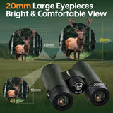 Aurosports 12x42 Waterproof HD Bird Binoculars for Adults