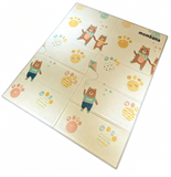 Mombana 50x50 Mats for Infant Playpens, Ultra Soft Coral Fleece Thick Cotton Cushion Baby Play Mat for Floor, Non-Slip Playpen Cute Bear & Alphabet Pattern Mat, Safe Crawling Mat for Baby Toddlers