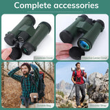 Aurosports Waterproof Fogproof Professional Binoculars for Adults, 10 x 42 Compact Low Night Vision Binoculars with Bak4, Perfect for Whale watching, Bird Watching, Hunting, Cruise Travel, Boating
