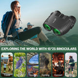 Aurosports 15x25 Compact Binoculars for Adult - Pocket Size