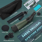 Aurosports 25-75x80 Spotting Scope for Target Shooting & Bird Watching