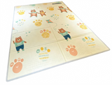 Mombana 50x50 Mats for Infant Playpens, Ultra Soft Coral Fleece Thick Cotton Cushion Baby Play Mat for Floor, Non-Slip Playpen Cute Bear & Alphabet Pattern Mat, Safe Crawling Mat for Baby Toddlers