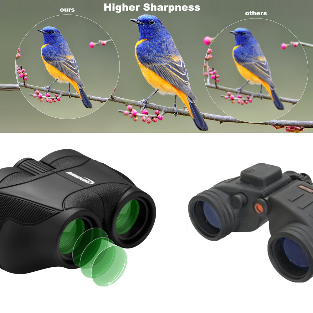 Aurosports 12x25 Compact Binoculars for Adults Kids