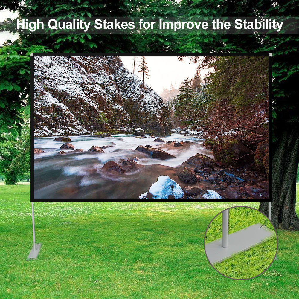 Deeteck 100 inch HD Portable Projector Screen With Stand & Carry Bag,16:9 Foldable Home Projector Screens Anti-Crease Indoor Movie Projection Screen for Home Theater,Party,Office,Games,Outdoor,Support Double Sided Projection
