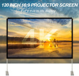 Abdtech Portable Outdoor Movie Screen, 120 inch 3D Projector Screen Frame Foldable Movie Screen for Projectors Enjoy Outdoor Film Movie Night with Carrying Bag for Indoor Outdoor Home Theater Camping