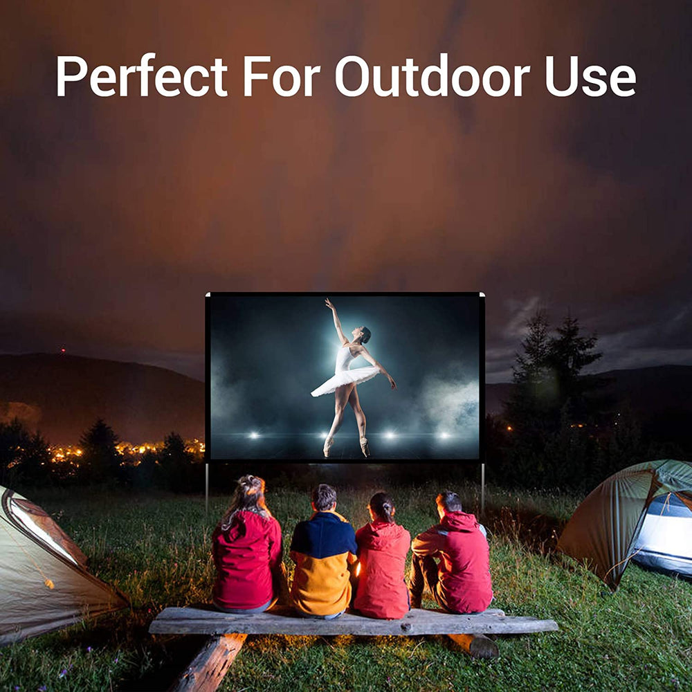 Abdtech 100 inch Projector Screen with Stand,Portable Wrinkle Free Outdoor Movie Screens 4K HD Rear Front Projections Movies Screen with Carry Bag for Indoor Home Theater Backyard Cinema Travel