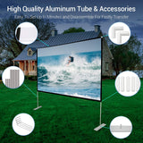 Abdtech 100 inch Projector Screen with Stand,Portable Wrinkle Free Outdoor Movie Screens 4K HD Rear Front Projections Movies Screen with Carry Bag for Indoor Home Theater Backyard Cinema Travel
