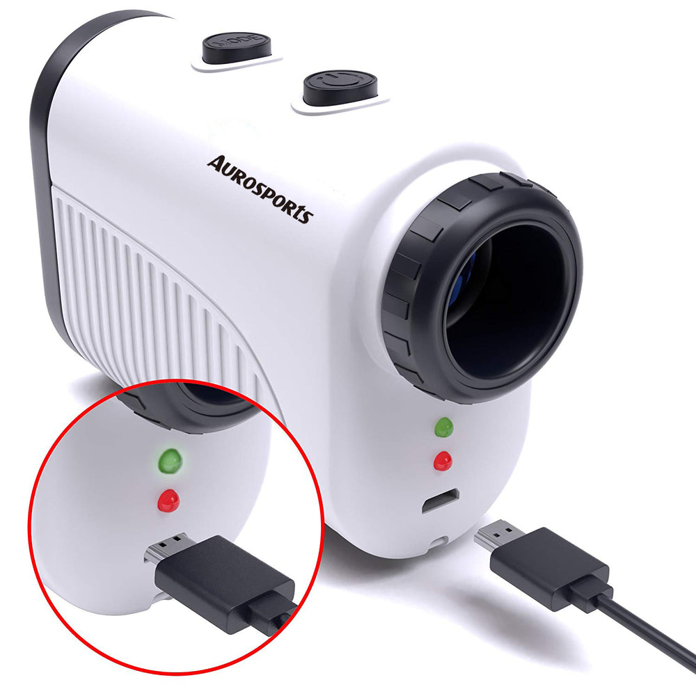 Aurosports 1200 yard USB Rechargeable Premium Laser Rangefinder White Golf & Hunting Range Finder